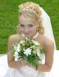 Wedding bridal hairstyle up-do 