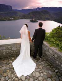 Wedding evening photographs sunset