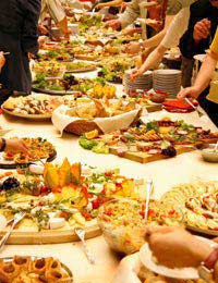 Sit Down Dinner Buffet Food Wedding